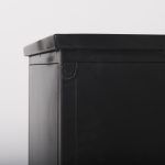Aurelia 79.0L x 16.0W x 33.0H Black and White Metal Four Door Glass Cabinet