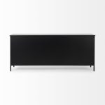 Aurelia 79.0L x 16.0W x 33.0H Black and White Metal Four Door Glass Cabinet