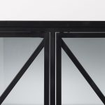 Aurelia 79.0L x 16.0W x 33.0H Black and White Metal Four Door Glass Cabinet