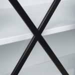 Aurelia 79.0L x 16.0W x 33.0H Black and White Metal Four Door Glass Cabinet