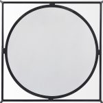 Austen 36L x 36W x 14.5H Round White Marble Top W/ Black Metal Frame Coffee Table
