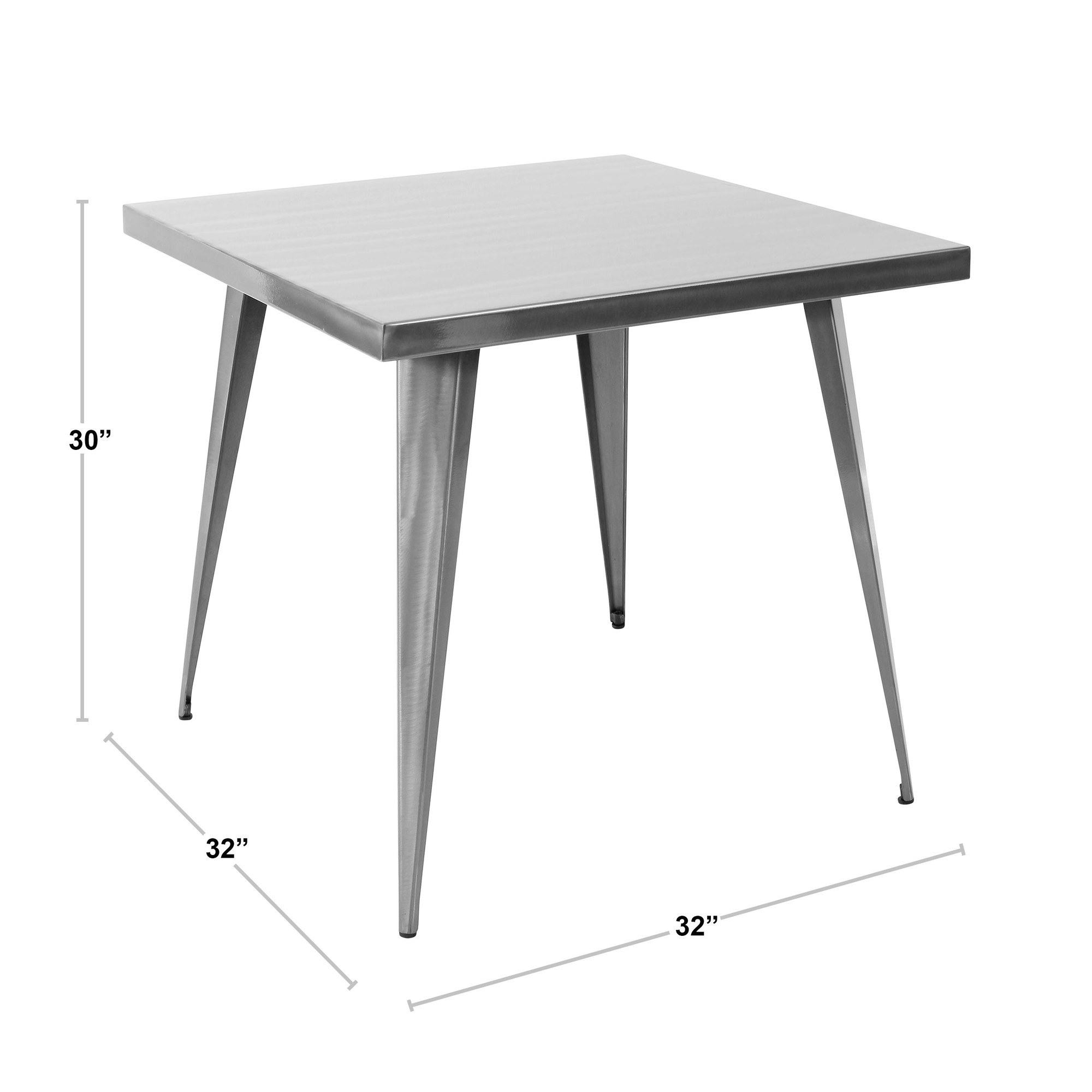 Austin Brushed Silver Industrial 32 Inch Dining Table 11 Austin Brushed Silver Industrial 32 Inch Dining Table - Image 11