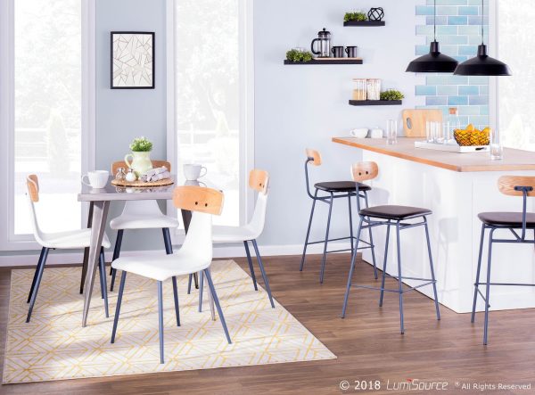 Austin Brushed Silver Industrial 32 Inch Dining Table 2