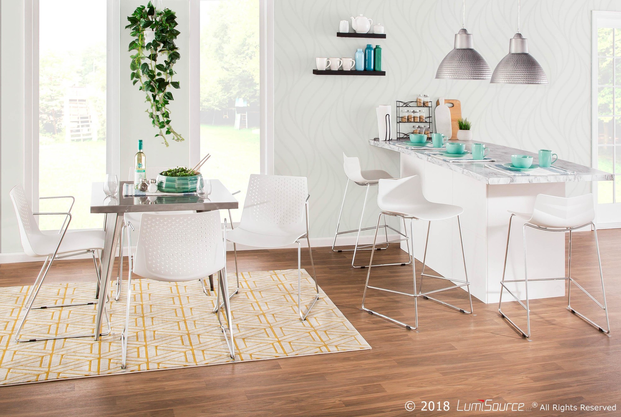 Austin Brushed Silver Industrial 32 Inch Dining Table 1 Austin Brushed Silver Industrial 32 Inch Dining Table