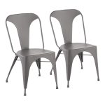 Austin Matte Grey Industrial Dining Chairs (Set of 2) 11 Austin Matte Grey Industrial Dining Chairs (Set of 2)