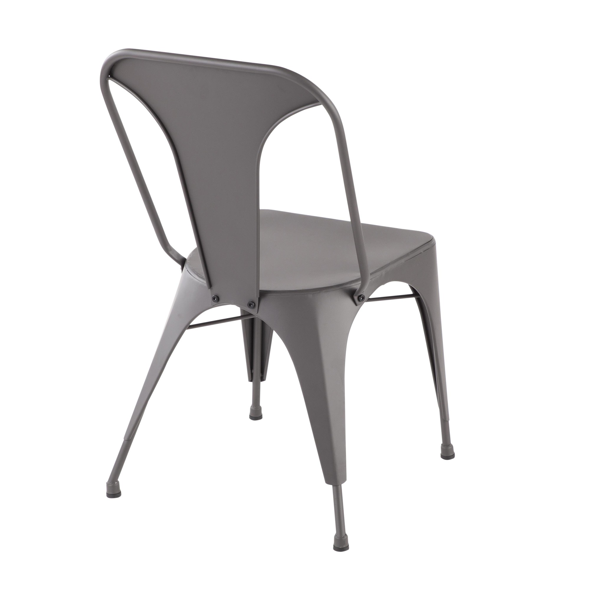 Austin Matte Grey Industrial Dining Chairs (Set of 2) 5 Austin Matte Grey Industrial Dining Chairs (Set of 2) - Image 5