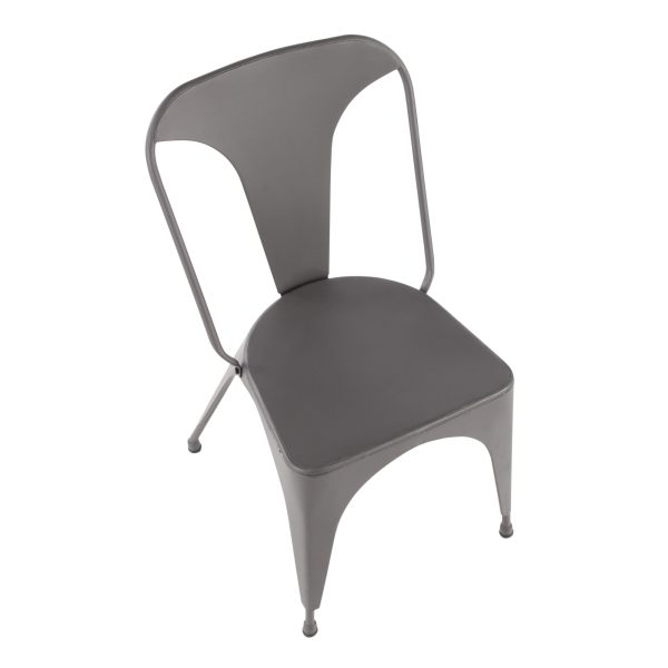 Austin Matte Grey Industrial Dining Chairs Set of 2 7