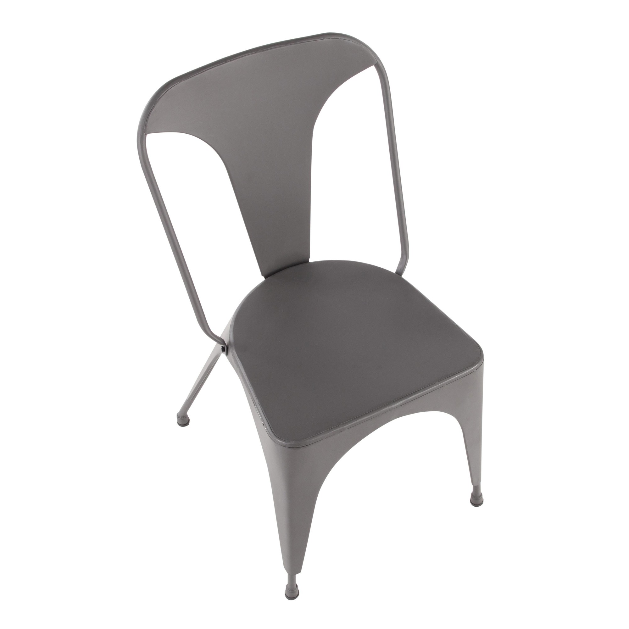 Austin Matte Grey Industrial Dining Chairs (Set of 2) 8 Austin Matte Grey Industrial Dining Chairs (Set of 2) - Image 8