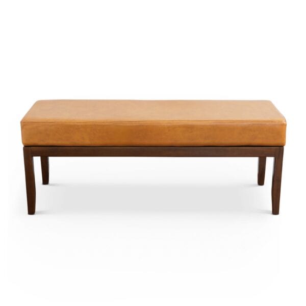 Austin Bench Antique Tan Leather wo Lines2