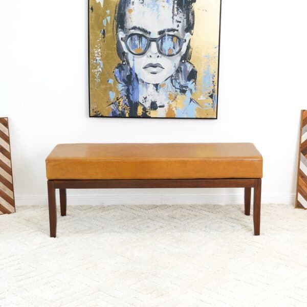 Austin Bench Antique Tan Leather wo Lines3