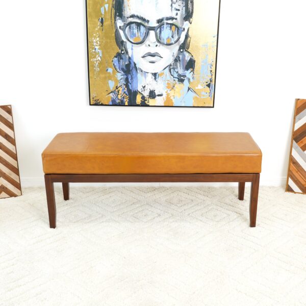 Austin Bench Antique Tan Leather wo Lines6