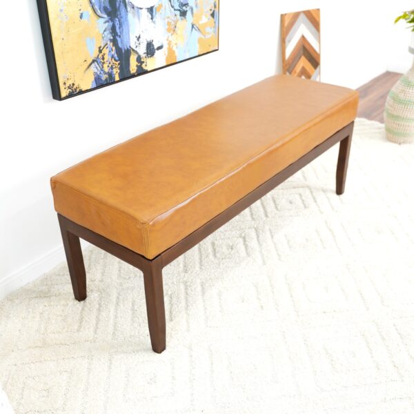 Austin Bench Antique Tan Leather wo Lines7