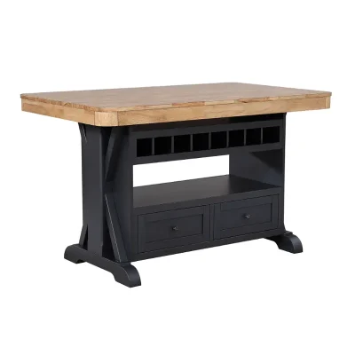 Autumn Winds Natural Finish Kitchen Island