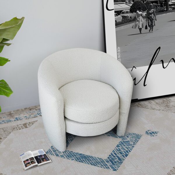 AvalonWhiteBoucleLoungeChair 3