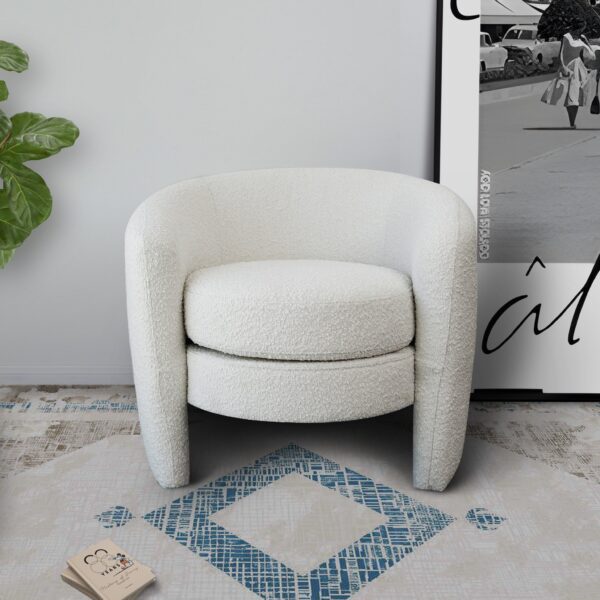 AvalonWhiteBoucleLoungeChair 4