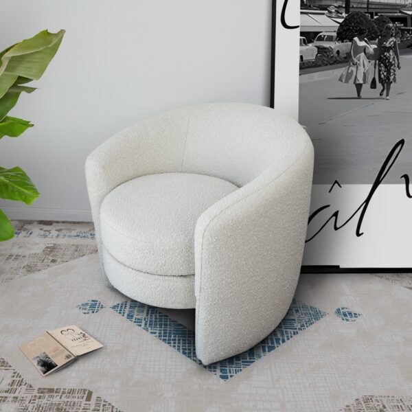 AvalonWhiteBoucleLoungeChair 5