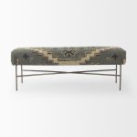 Avery I 55L x 17W Multi Colored Upholstered Patterned Seat Accent Bench