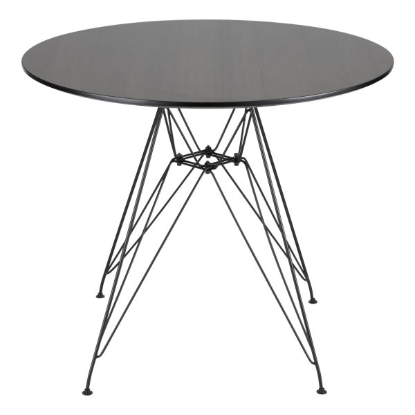 Avery Mid Century Modern Round Dining Table Black Walnut 6