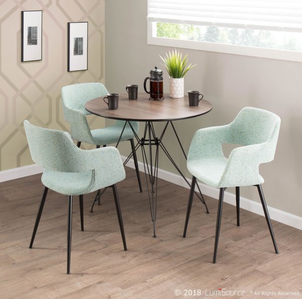 Avery Mid Century Modern Round Dining Table Black Walnut