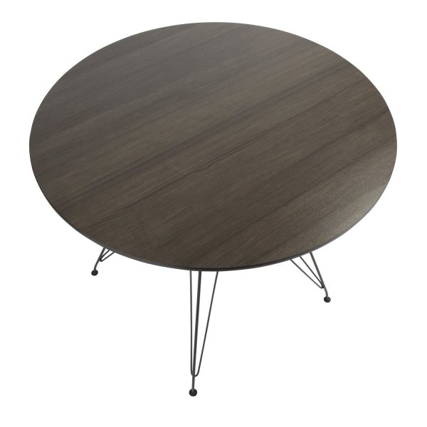 Avery Mid Century Modern Round Dining Table Black Walnut 7