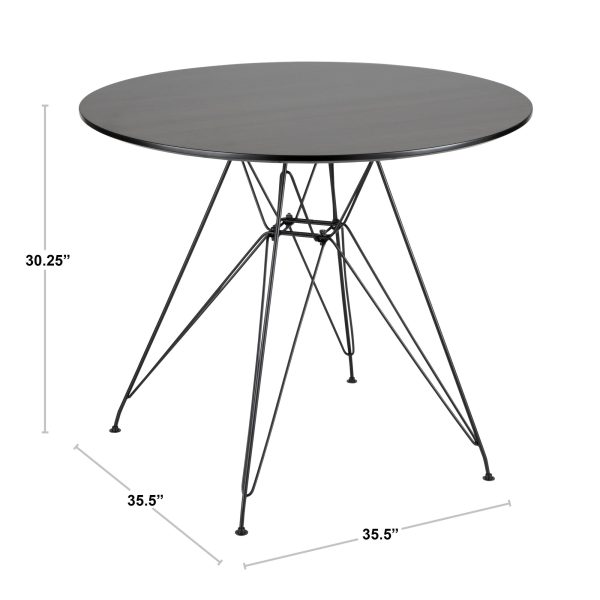 Avery Mid Century Modern Round Dining Table Black Walnut 8