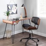 Avery Mid-Century Modern Walnut Desk with Glass Top