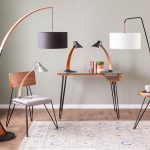 Avery Mid-Century Modern Walnut Desk with Glass Top