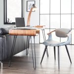 Avery Mid-Century Modern Walnut Desk with Glass Top