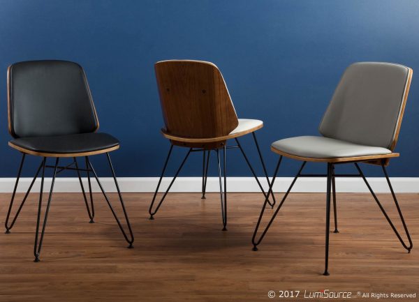 Avery Walnut Cream Mid Century Modern Accent Chairs Set of 2 1