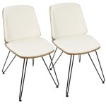 Avery Walnut Cream Mid-Century Modern Accent Chairs (Set of 2) 14 Avery Walnut Cream Mid-Century Modern Accent Chairs (Set of 2)