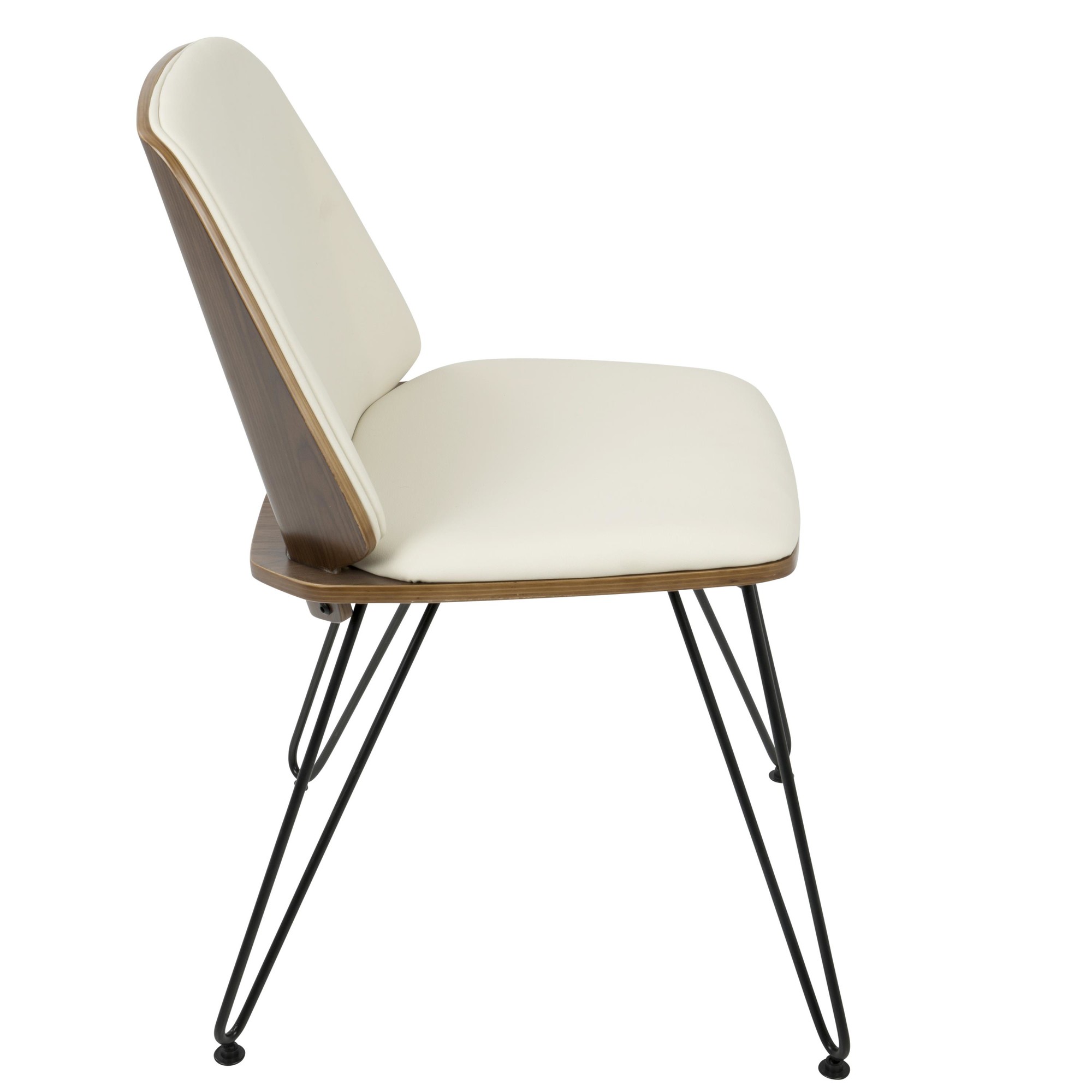 Avery Walnut Cream Mid-Century Modern Accent Chairs (Set of 2) 6 Avery Walnut Cream Mid-Century Modern Accent Chairs (Set of 2) - Image 6