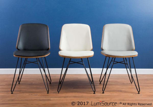 Avery Walnut Cream Mid Century Modern Accent Chairs Set of 2