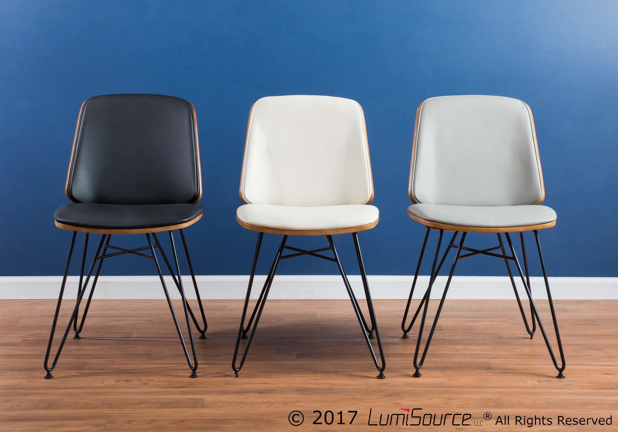 Avery Walnut Cream Mid-Century Modern Accent Chairs (Set of 2) 1 Avery Walnut Cream Mid-Century Modern Accent Chairs (Set of 2)