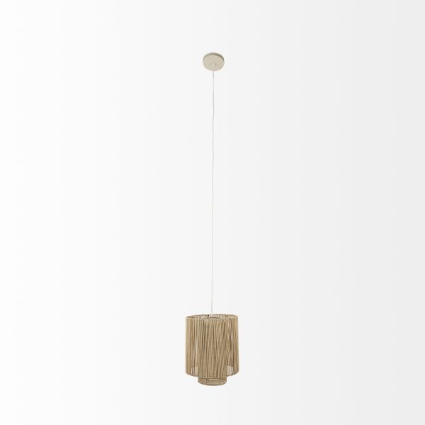 Aviario 14.2 L x 14.2 W x 14.2 H Natural Cane Cylindrical Pendant Light 2