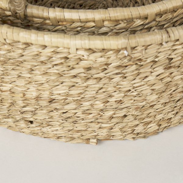 Ayanna Set of 2 Deep Nesting Seagrass Baskets w Handles 8