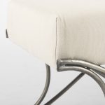 Ayla 55L x 17.6W x 18H Cream Fabric Seat W/ Antique Nickel Frame Bench