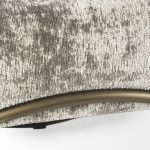 Ayla 55L x 17.6W x 18H Light and Dark Gray Fabric Seat W/ Antique Gold Metal Frame Bench