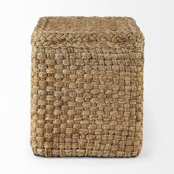 Aylin 16.5 Square Brown Jute Pouf 2