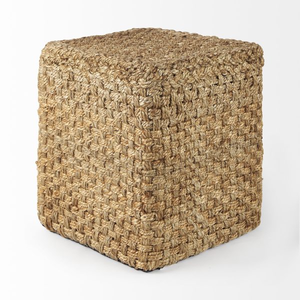 Aylin 16.5 Square Brown Jute Pouf 3