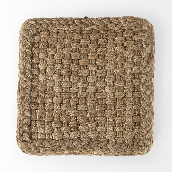 Aylin 16.5 Square Brown Jute Pouf 4