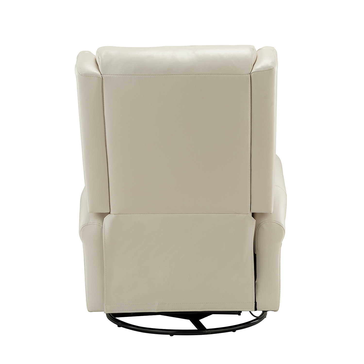 Azil Ivory Vegan Leather Manual Swivel Wingback Recliner 4 Azil Ivory Vegan Leather Manual Swivel Wingback Recliner - Image 4