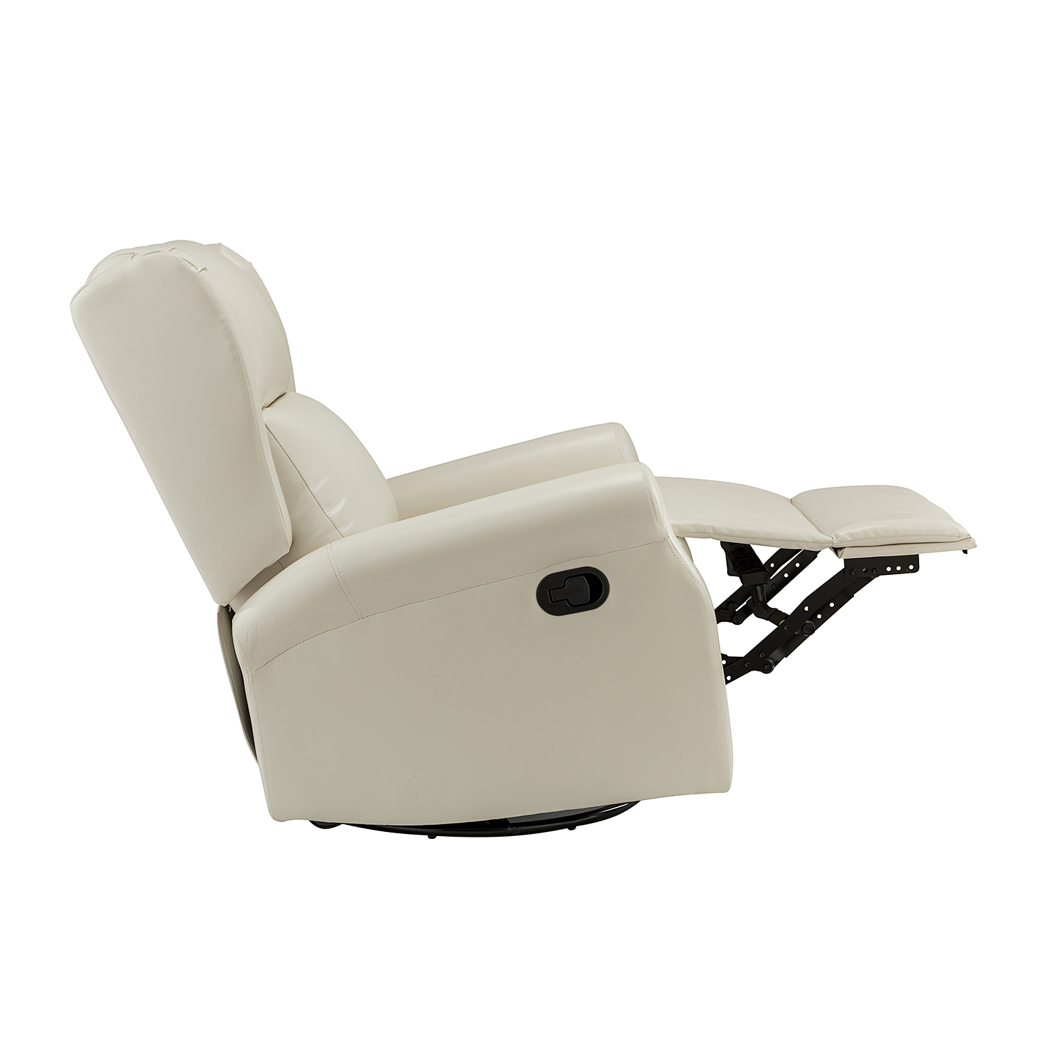 Azil Ivory Vegan Leather Manual Swivel Wingback Recliner 5 Azil Ivory Vegan Leather Manual Swivel Wingback Recliner - Image 5