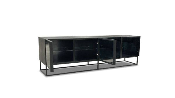 BARKER Slate Ceramic Top Black Ash Media Unit 1