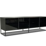 BARKER Slate Ceramic Top Black Ash Media Unit