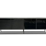 BARKER Slate Ceramic Top Black Ash Media Unit