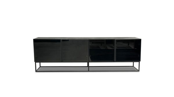BARKER Slate Ceramic Top Black Ash Media Unit 2