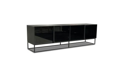 BARKER Slate Ceramic Top Black Ash Media Unit