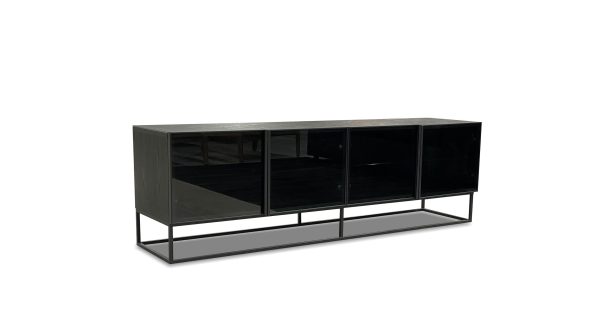 BARKER Slate Ceramic Top Black Ash Media Unit