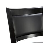 Black 29-inch Swivel Barstool with Faux Leather Cushion Seat