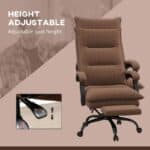 Heated Massage Office Chair with Footrest and Adjustable Recline Brown 8 Heated Massage Office Chair with Footrest and Adjustable Recline Brown